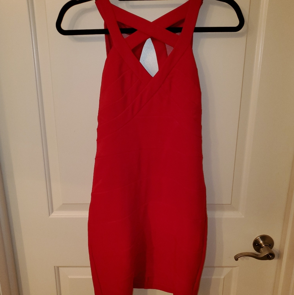 Red cocktail dress